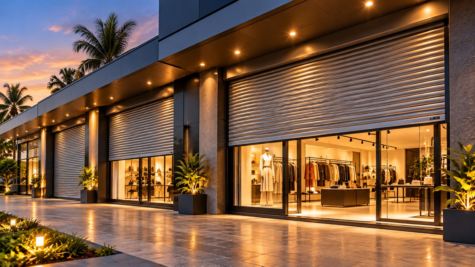 Automatic rolling shutter for a modern shop in Kerala