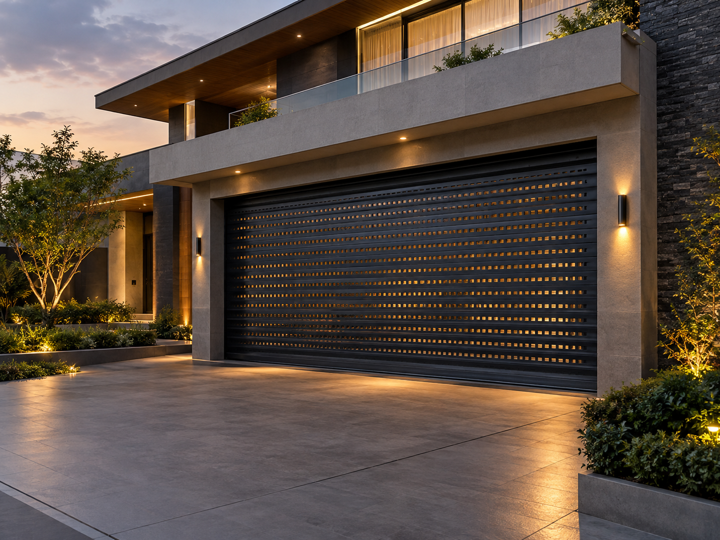 Perforated motorized rolling shutter by RAAM Shutters